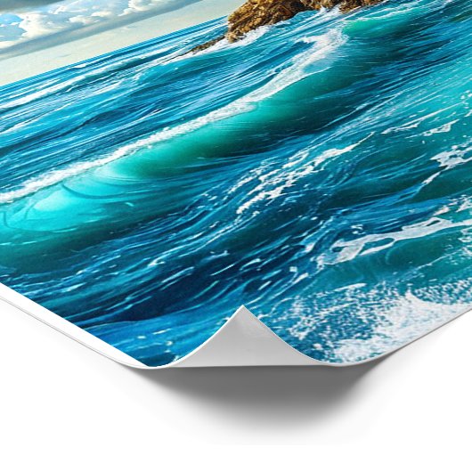 海ビーチ波 ポスター (角)