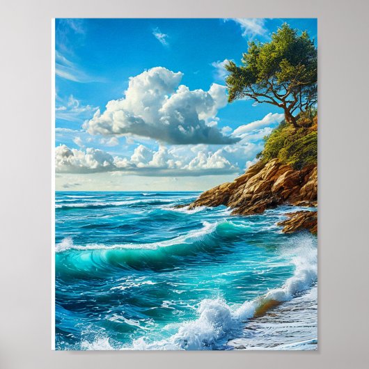 海ビーチ波 ポスター (正面)