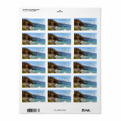 海ビーチ海岸線 ラベル (フルシート)