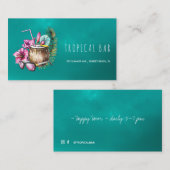 海ビーチ熱帯バーテンダー名刺 名刺 (正面/裏面)