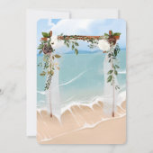海ビーチ熱帯フローラキャノピーユニーク結婚ズ 招待状 (裏面)