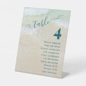 海ビーチ結婚式テーブル番号名リスト 台座サイン (正面)