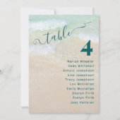海ビーチ結婚式テーブル番号名一覧カード 招待状 (正面)