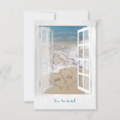 海ビーチ結婚式記念日ディナーパーティー 招待状 (正面)