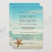 海ビーチ結婚式 招待状 (正面/裏面)