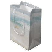 海ビーチ結婚記念日 ミディアムペーパーバッグ (裏面アングル)