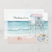 海ビーチ考えビュー ポストカード (正面/裏面)
