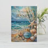 海ビーチ航海の結婚式招待状 招待状 (スタンド正面)