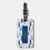 海ビーチ航海の魚のパターン ラゲッジタグ (正面縦)