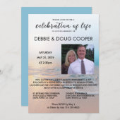 海ビーチ葬儀お祝いの生活(写真) 招待状 (正面/裏面)