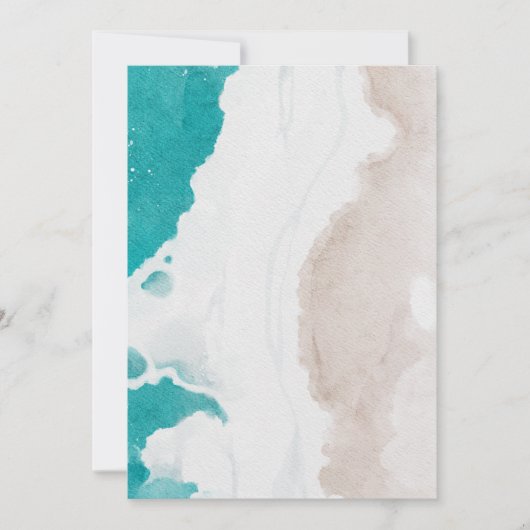 海ビーチ葬儀フォトお祝いの生活 招待状 (正面)