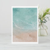 海ビーチ葬儀フォトお祝いの生活 招待状 (スタンド正面)