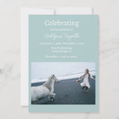 海ビーチ葬儀フォトお祝いの生活 招待状 (裏面)