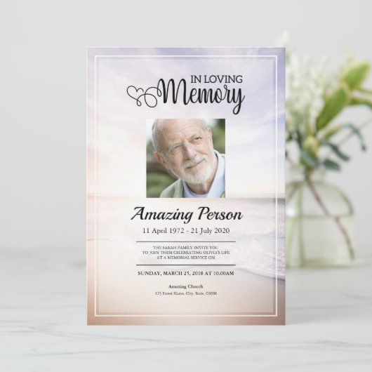 海ビーチ葬儀招待状 招待状 (スタンド正面)