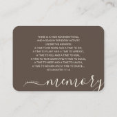 海ビーチ葬儀記念カスタム写真 名刺 (裏面)