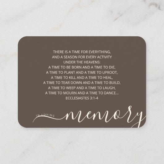 海ビーチ葬儀記念カスタム写真 名刺 (裏面)