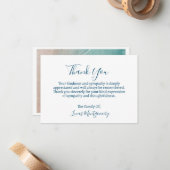 海ビーチ葬式ありがとう悔やみや弔慰 ノートカード (正面/裏面インサイチュ)