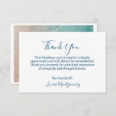 海ビーチ葬式ありがとう悔やみや弔慰 ノートカード (正面/裏面)