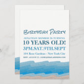 海ビーチ誕生会 招待状 (正面/裏面)