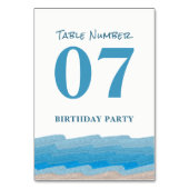 海ビーチ誕生日パーティーテーブルNo. テーブルナンバー (裏面)