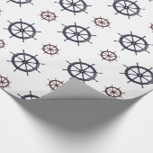 海ビーチ赤と青のヘルムズ ラッピングペーパー (角)