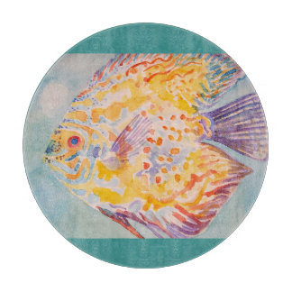 海ビーチ魚の水色 カッティングボード