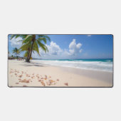 海ビーチ、シーシェルとヤシの木 デスクマット (正面)