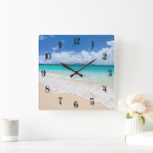 海ビーチ スクエア壁時計 (ホーム)