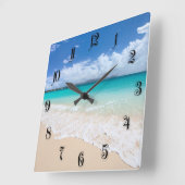 海ビーチ スクエア壁時計 (傾斜)