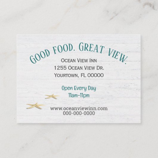 海ビーチ（ヒトデ） 名刺 (裏面)