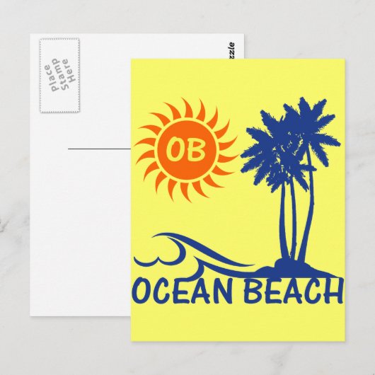海ビーチ ポストカード (正面/裏面)