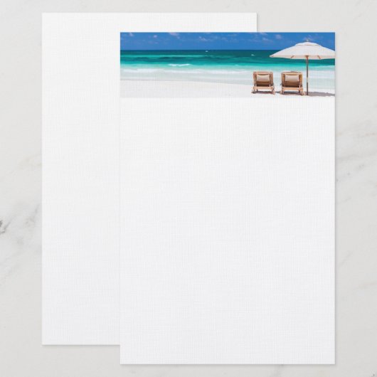 海ビーチ 便箋 (正面/裏面)