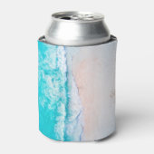 海ビーチ、美しい風景、旅行テーマ。 缶クーラー (缶正面)