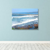 海ビーチ, CALIFORNIAキャンバス キャンバスプリント (インサイチュ (ウッドフロア))