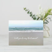 海ビーチBe My Bridesmaid Cards 招待状 (スタンド正面)