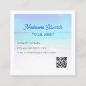 海ビーチQRコードブルーシーンスクエアモダン スクエア名刺 (裏面)