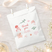 海ピンクの誕生日パーティー フェイバーバッグ (クリップ留めされた状態)