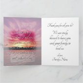 海ピンクサンセットパスターの感謝 サンキューカード (内部)
