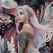 海ピンクバーガンディ水彩人魚バックパック プリントバックパック