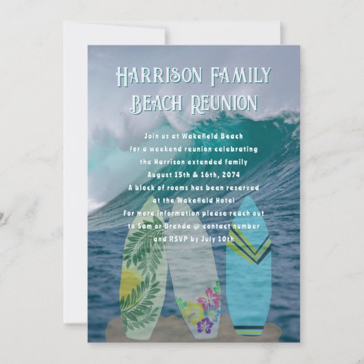 海ファミリー懇親会サーボード 招待状 (正面)