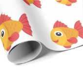 海フィッシュオレンジレッドラッピング紙 ラッピングペーパー (ロールコーナー)