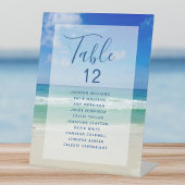海フォトビーチ結婚式テーブル番号w名 台座サイン