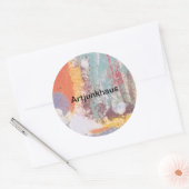 海フォーム抽象芸術絵を描ズハンカマーアルツンクハウス ラウンドシール (封筒)