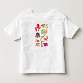 海フレンズ、カニとタコTシャツ トドラーTシャツ