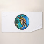 海フレンドリーで泳ぐウミガメ バスタオル (バスタオル)