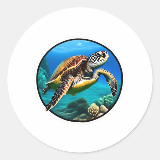海フレンドリーで泳ぐウミガメ ラウンドシール (正面)