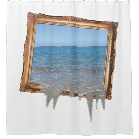 海フレームの写真不足 シャワーカーテン (正面)