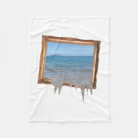 海フレームの写真不足 フリースブランケット (正面)