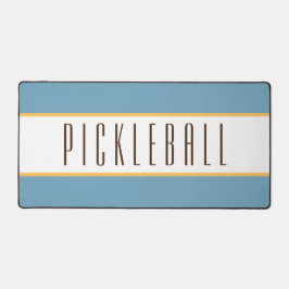海ブエレガントルーホワイトストライプズPICKLEBALL文字 デスクマット