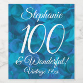 海ブエレガントルー100と素晴らしい誕生日パーティー ワインラベル (シングルラベル)